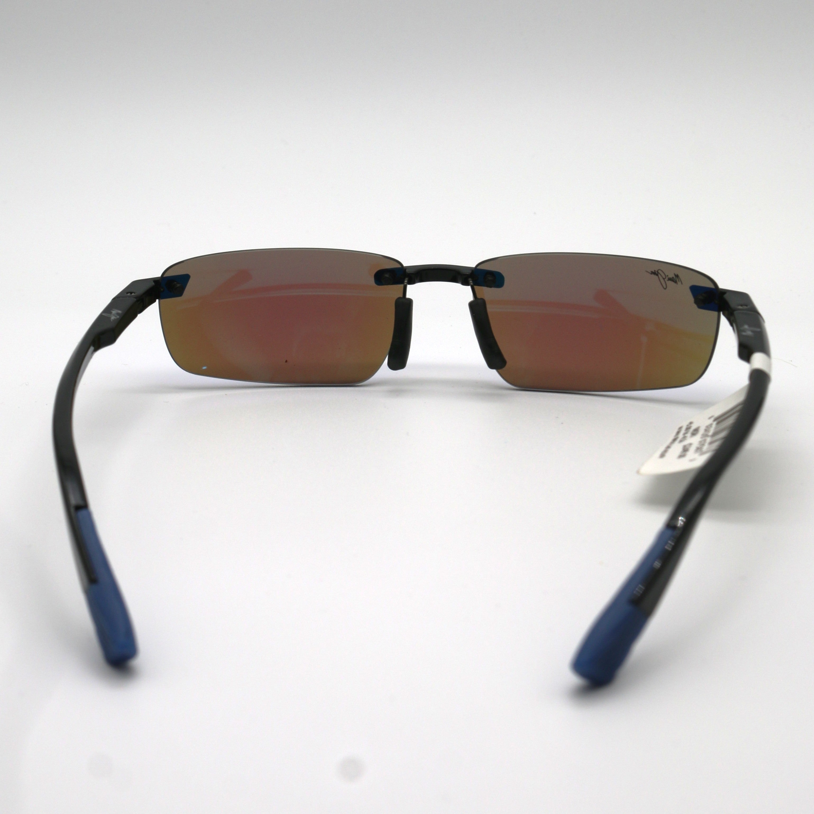 Maui Jim 'Iilkou Polarized Sunglasses - Shiny Black/Blue Hawaii