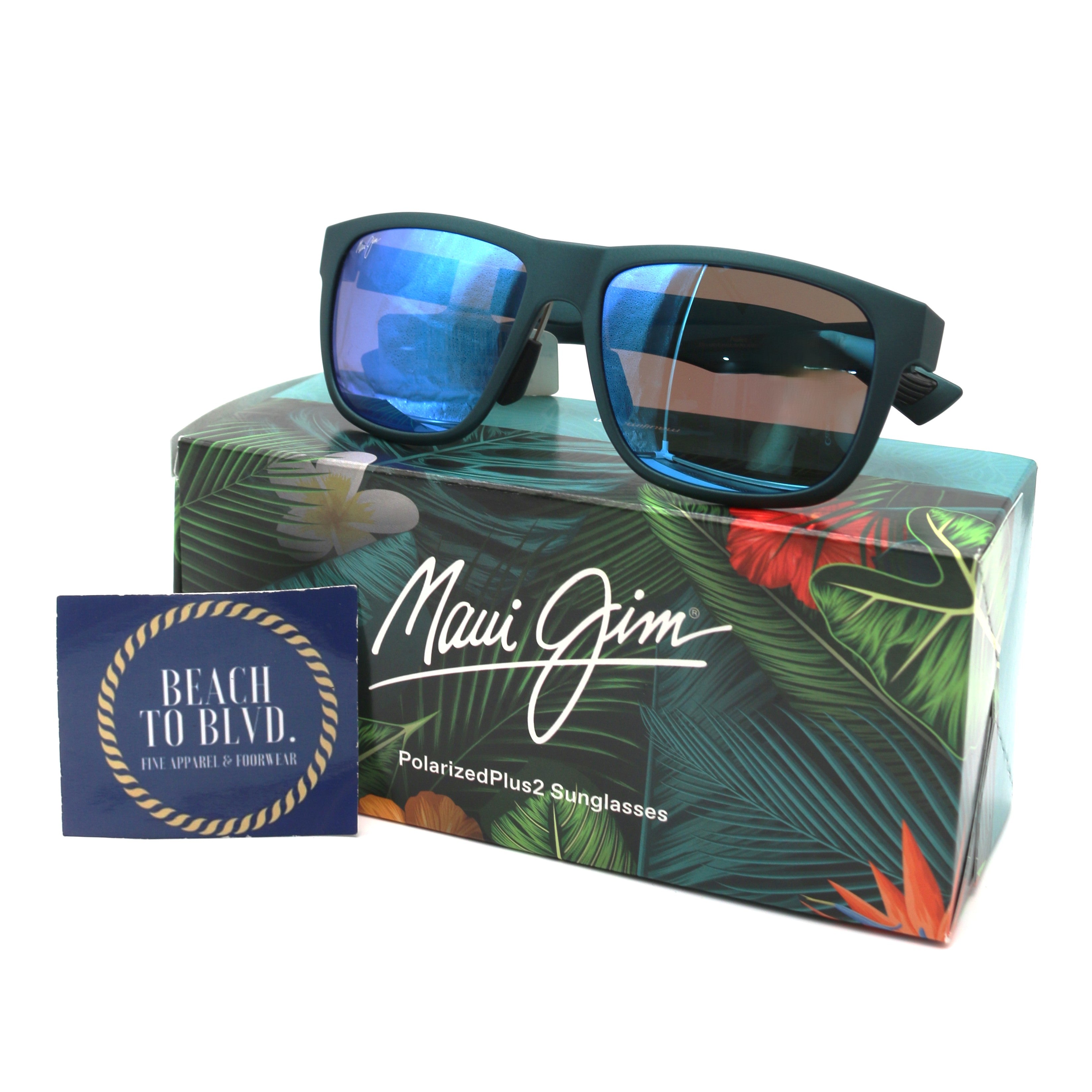 Maui Jim Puakea Polarized Sunglasses - Matte Teal Blue/Blue Hawaii