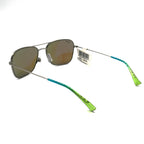 Maui Jim Na'auao Polarized Sunglasses -Shiny Silver with Blue & Green/Blue Hawaii