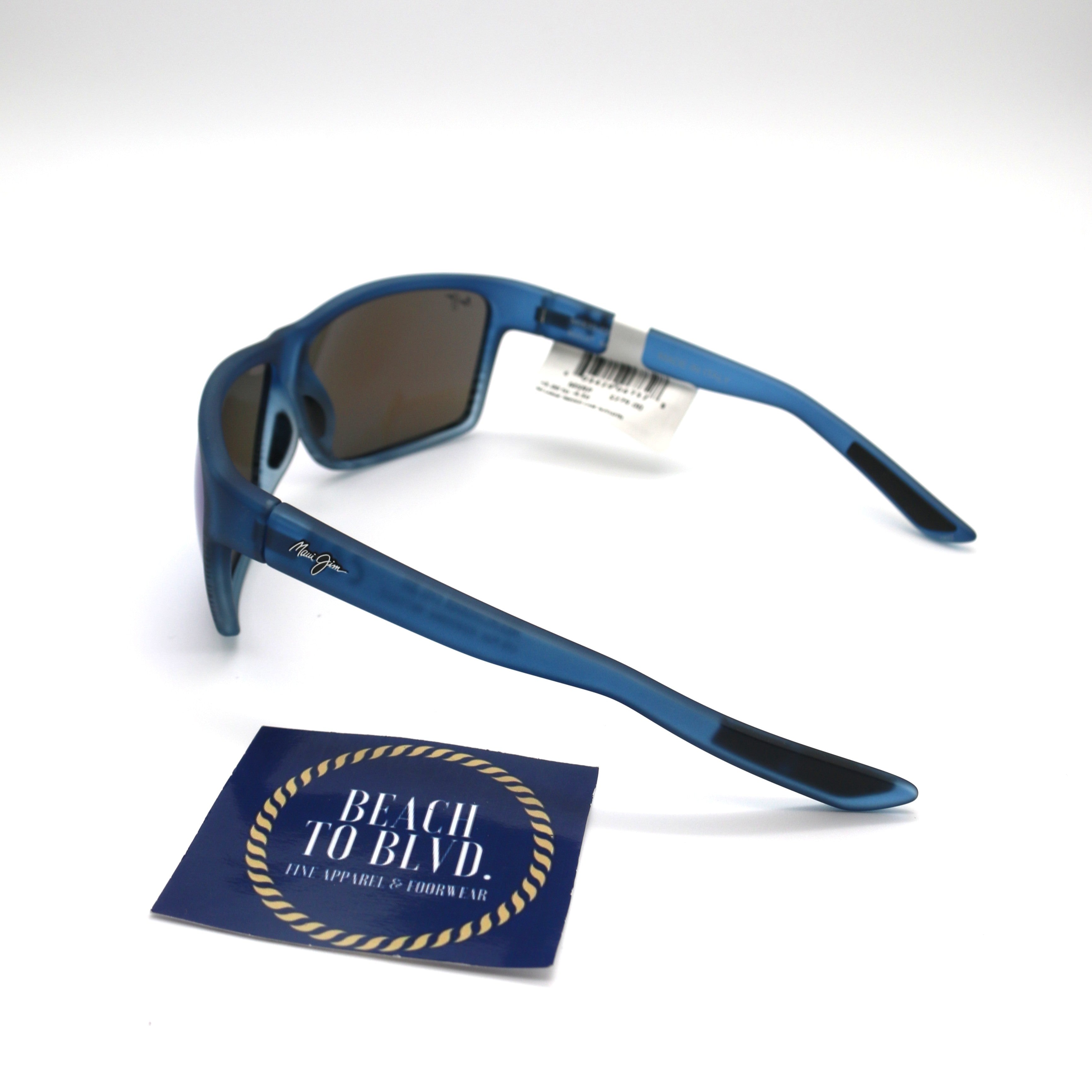 Maui Jim Alenuihaha Polarized Sunglasses - Blue Black Stripe/Blue Hawaii