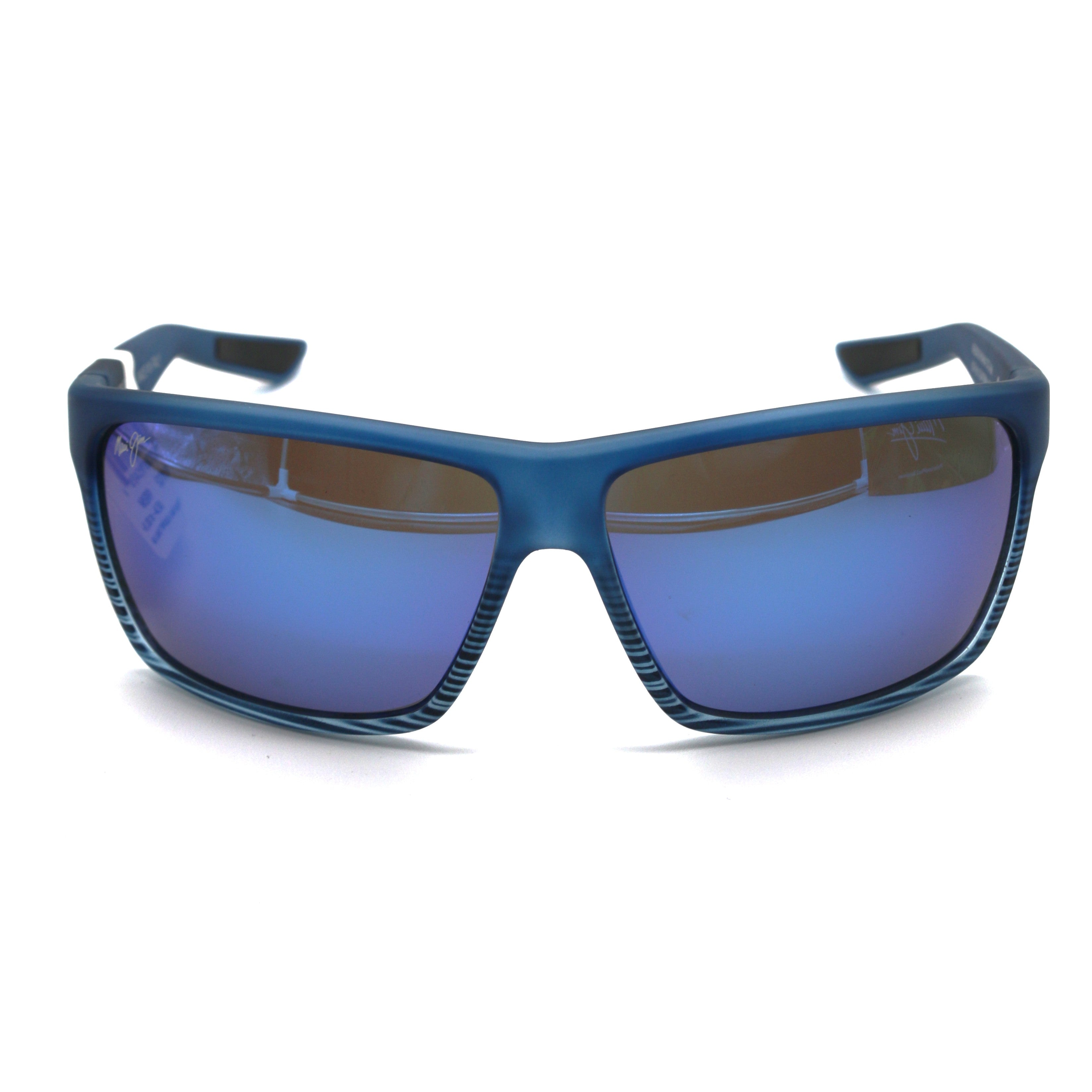 Maui Jim Alenuihaha Polarized Sunglasses - Blue Black Stripe/Blue Hawaii
