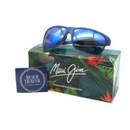 Maui Jim Alenuihaha Polarized Sunglasses - Blue Black Stripe/Blue Hawaii