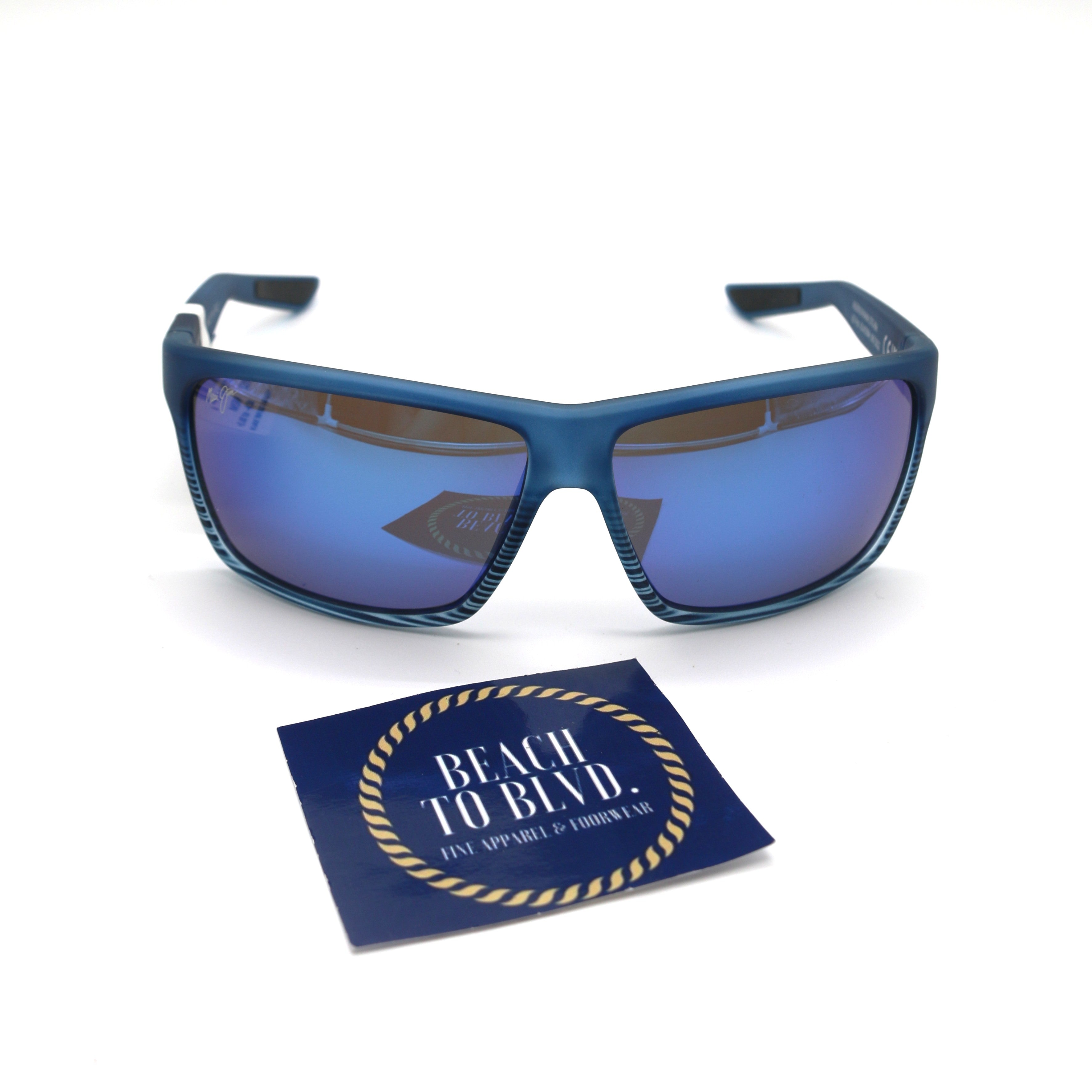 Maui Jim Alenuihaha Polarized Sunglasses - Blue Black Stripe/Blue Hawaii