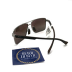 Maui Jim Piha Polarized Sunglasses - Matte Silver/Dual Mirror Blue to Silver