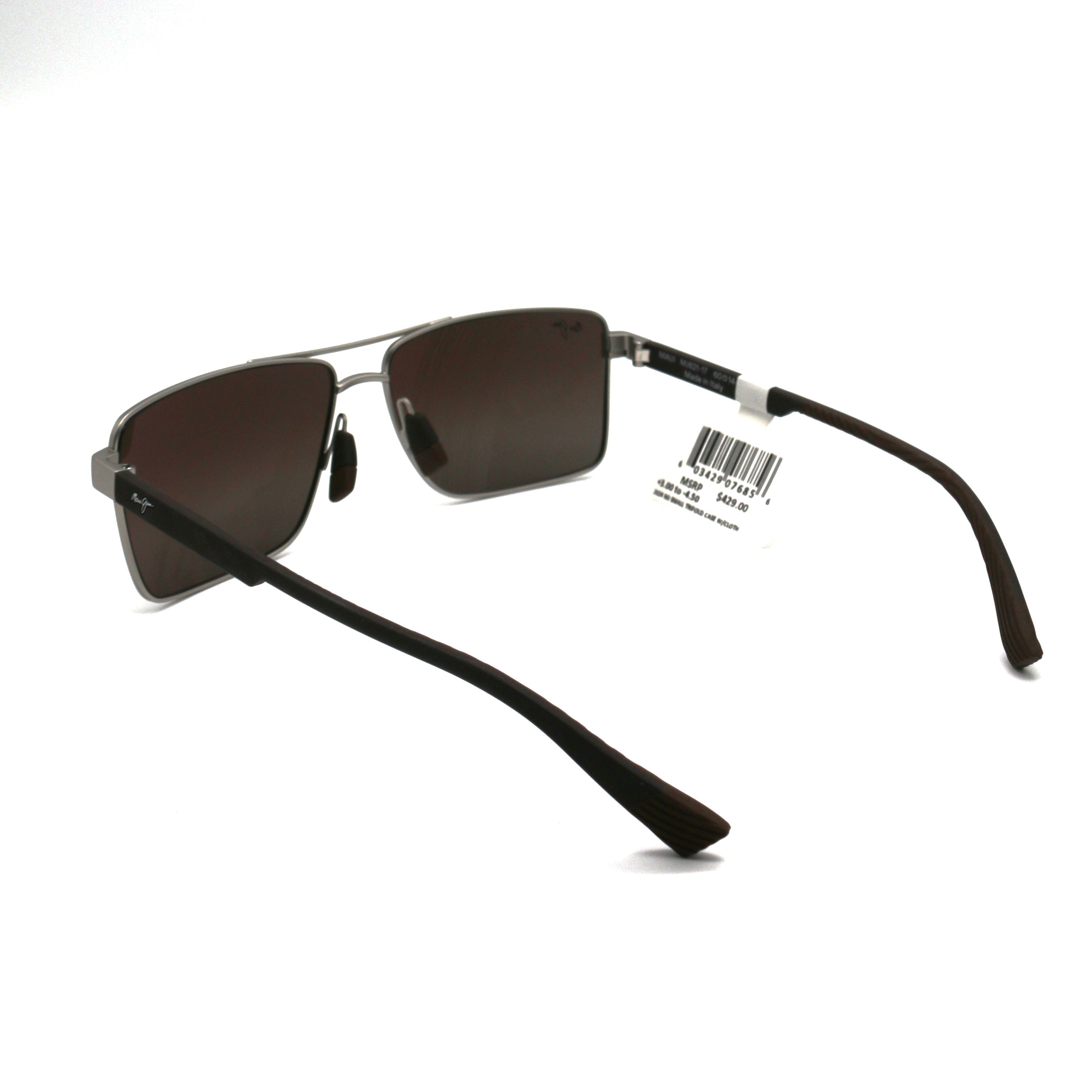 Maui Jim Piha Polarized Sunglasses - Matte Silver/Dual Mirror Blue to Silver