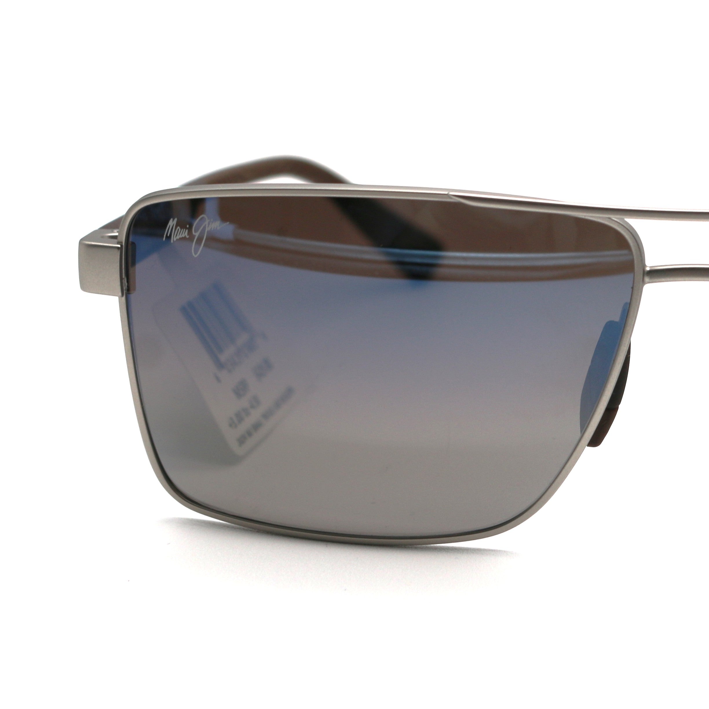 Maui Jim Piha Polarized Sunglasses - Matte Silver/Dual Mirror Blue to Silver