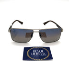 Maui Jim Piha Polarized Sunglasses - Matte Silver/Dual Mirror Blue to Silver