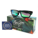 Maui Jim Keola Polarized Sunglasses - Matte Black/Maui Green
