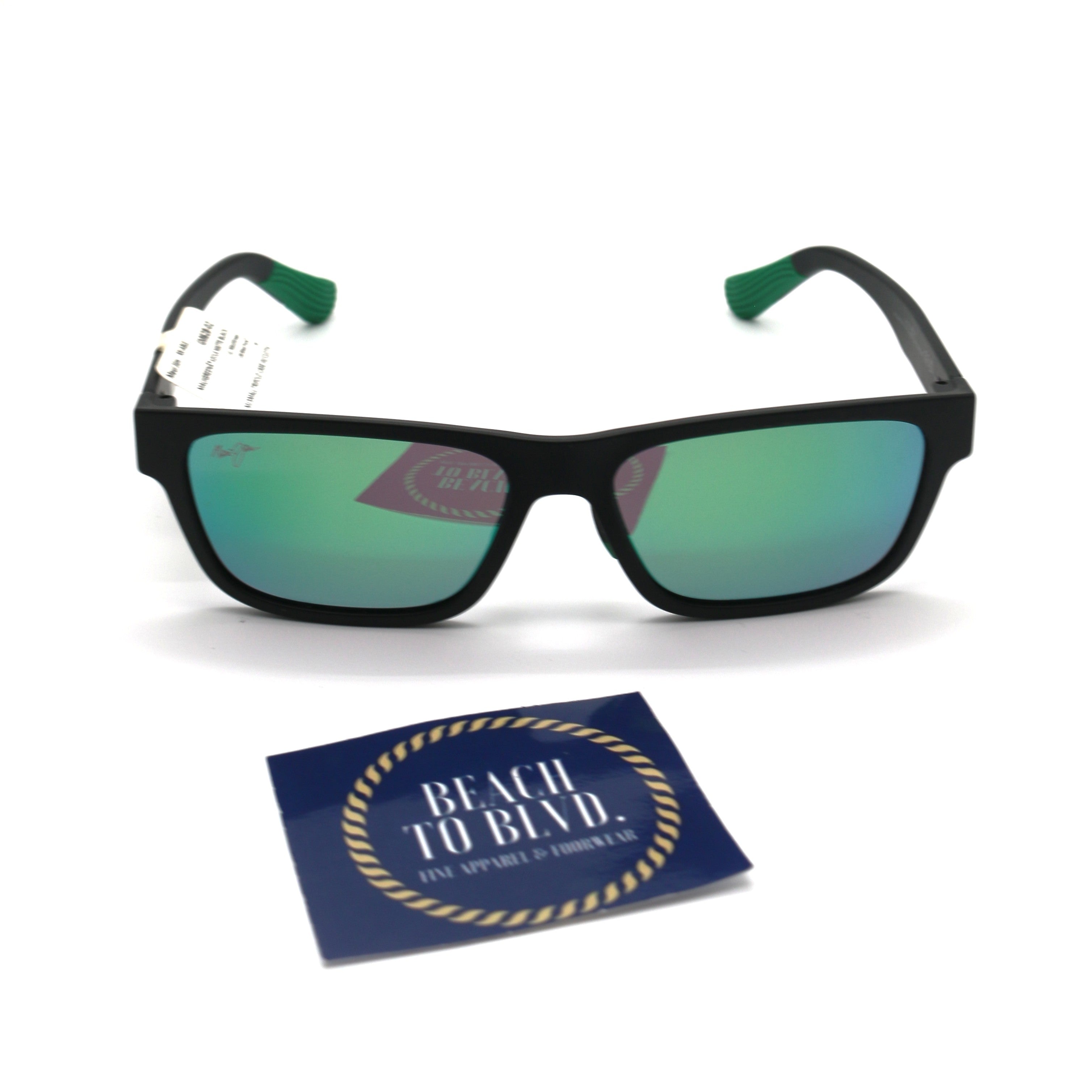 Maui Jim Keola Polarized Sunglasses - Matte Black/Maui Green