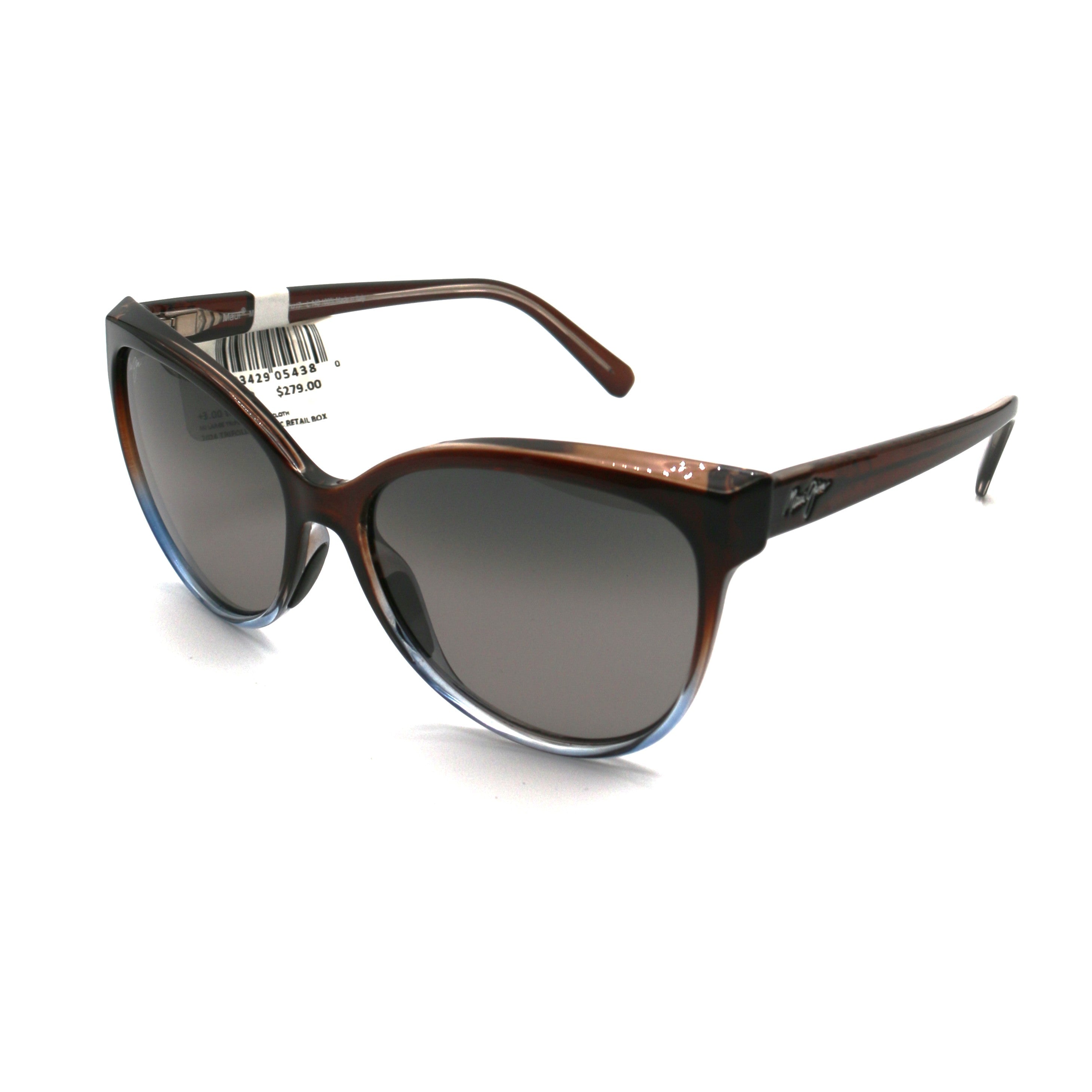 Maui Jim 'Olu 'Olu Polarized Sunglasses -Trans Dark Chocolate with Blue/Neutral Grey