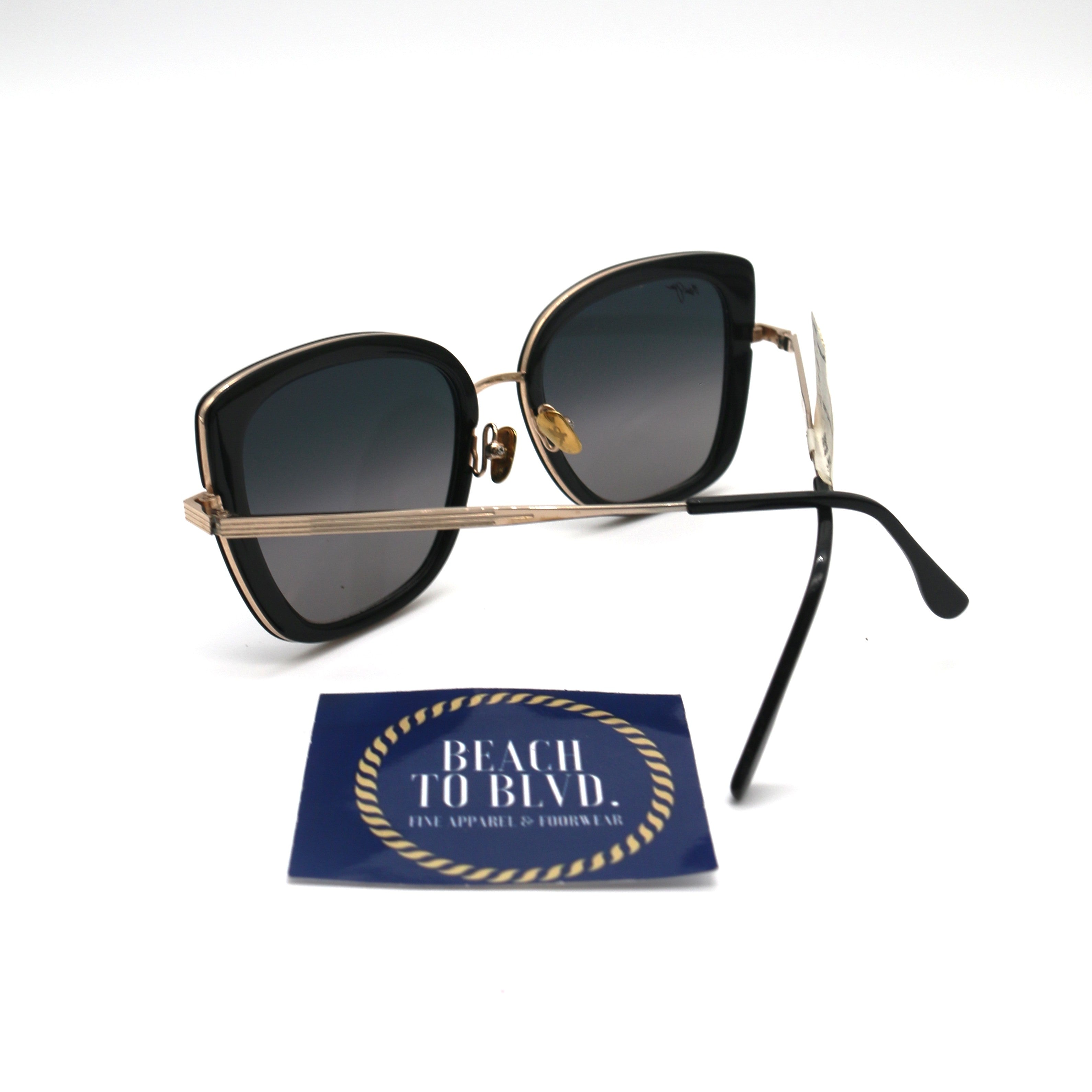 Maui Jim Violet Lake Polarized Sunglasses - Black With Gold / Neutral Grey Lens