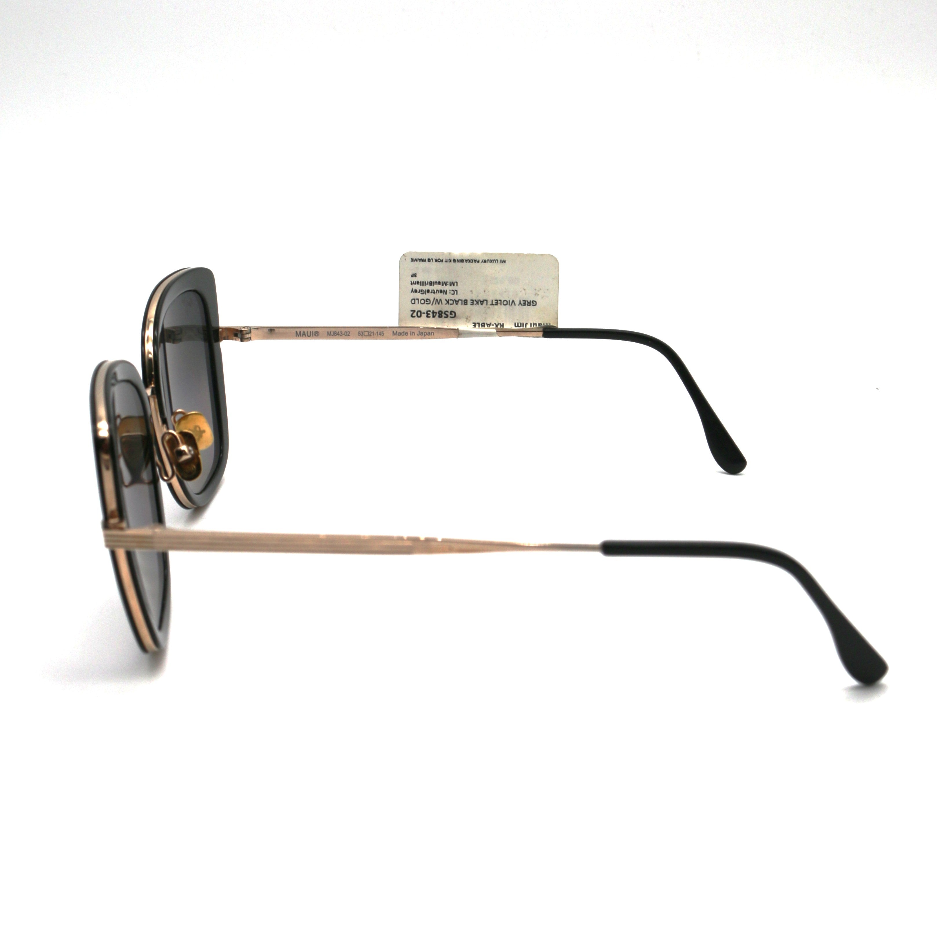Maui Jim Violet Lake Polarized Sunglasses - Black With Gold / Neutral Grey Lens
