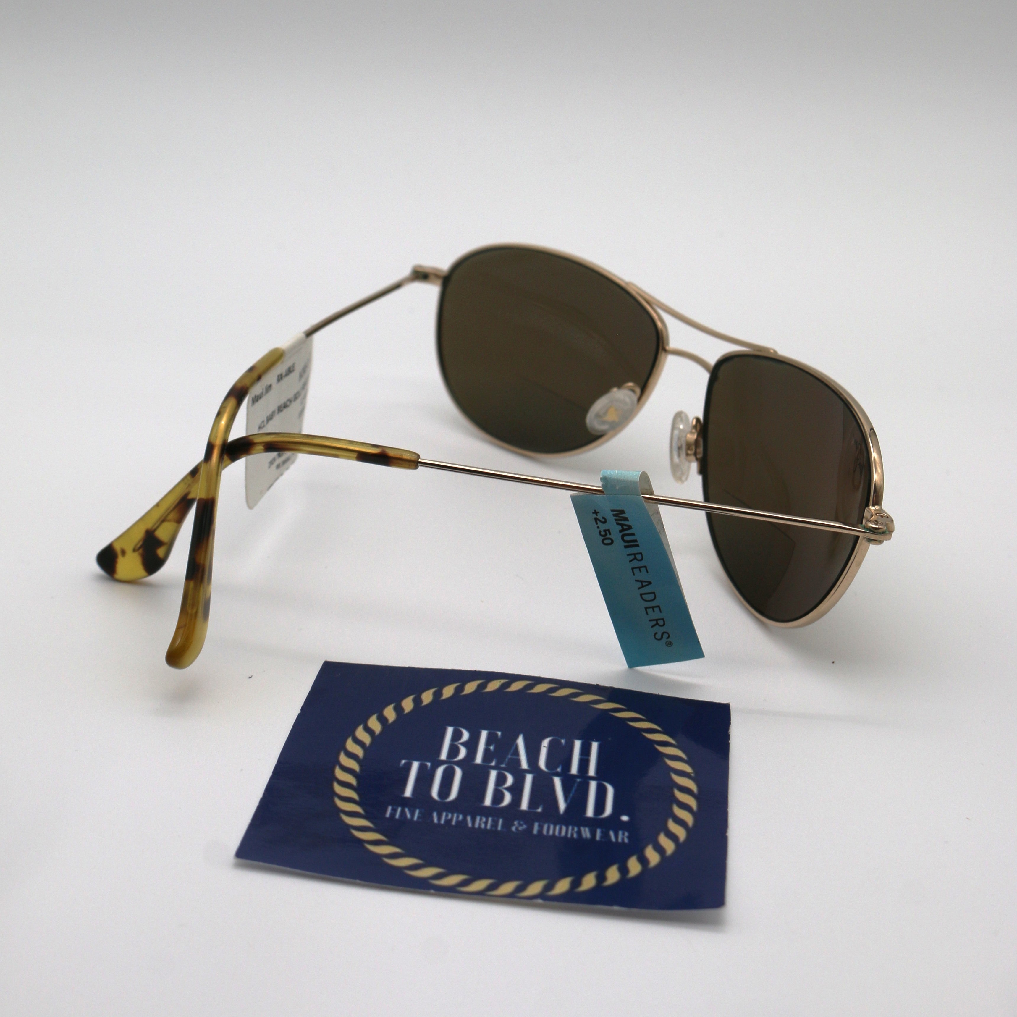 Maui Jim Sunglasses Baby Beach Readers - Gold Frame w\ HCL Bronze Lens - 2.5 Magnification