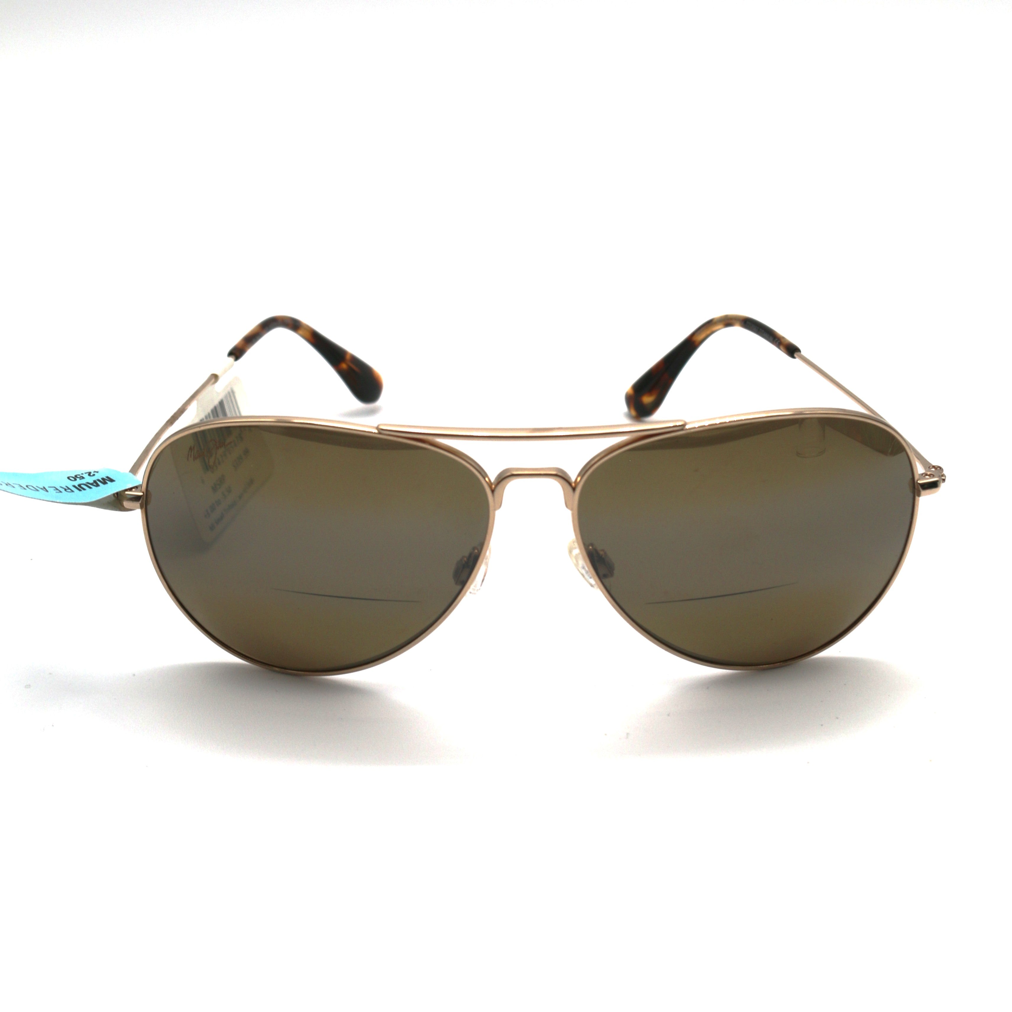 Maui Jim Sunglasses Mavericks Readers - Gold Frame with Bronze HCL Lens - 2.5x - BeachToBlvd