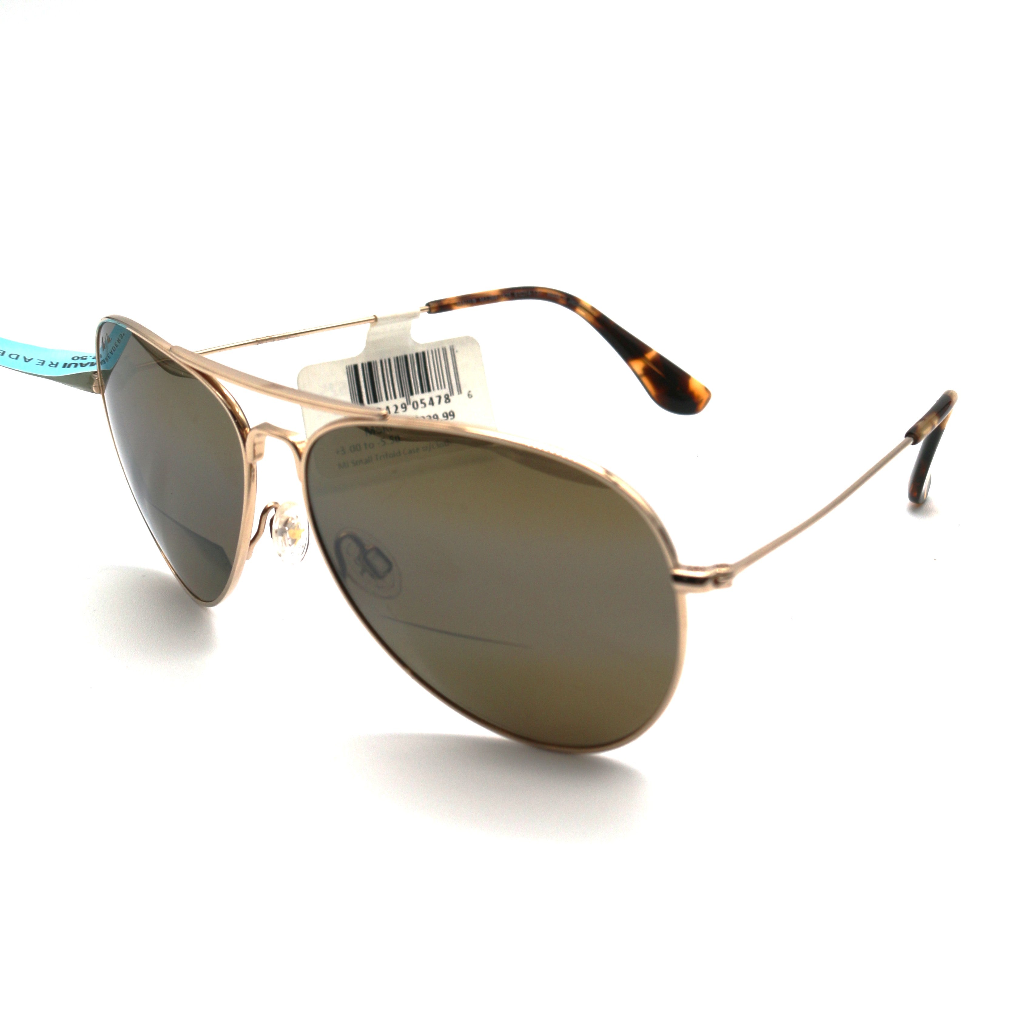 Maui Jim Sunglasses Mavericks Readers - Gold Frame with Bronze HCL Lens - 2.5x - BeachToBlvd
