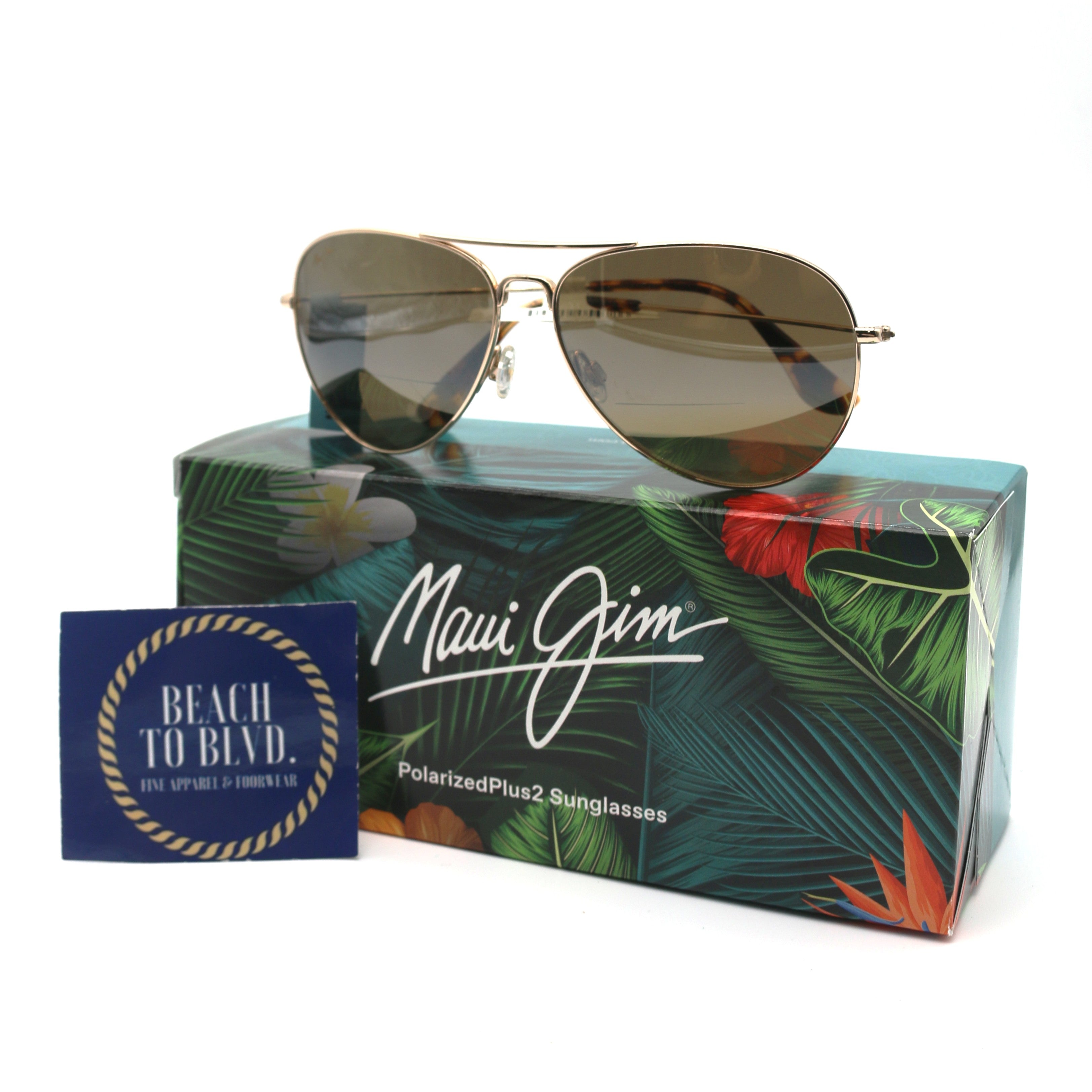 Maui Jim Sunglasses Mavericks Readers - Gold Frame with Bronze HCL Lens - 2.5x - BeachToBlvd
