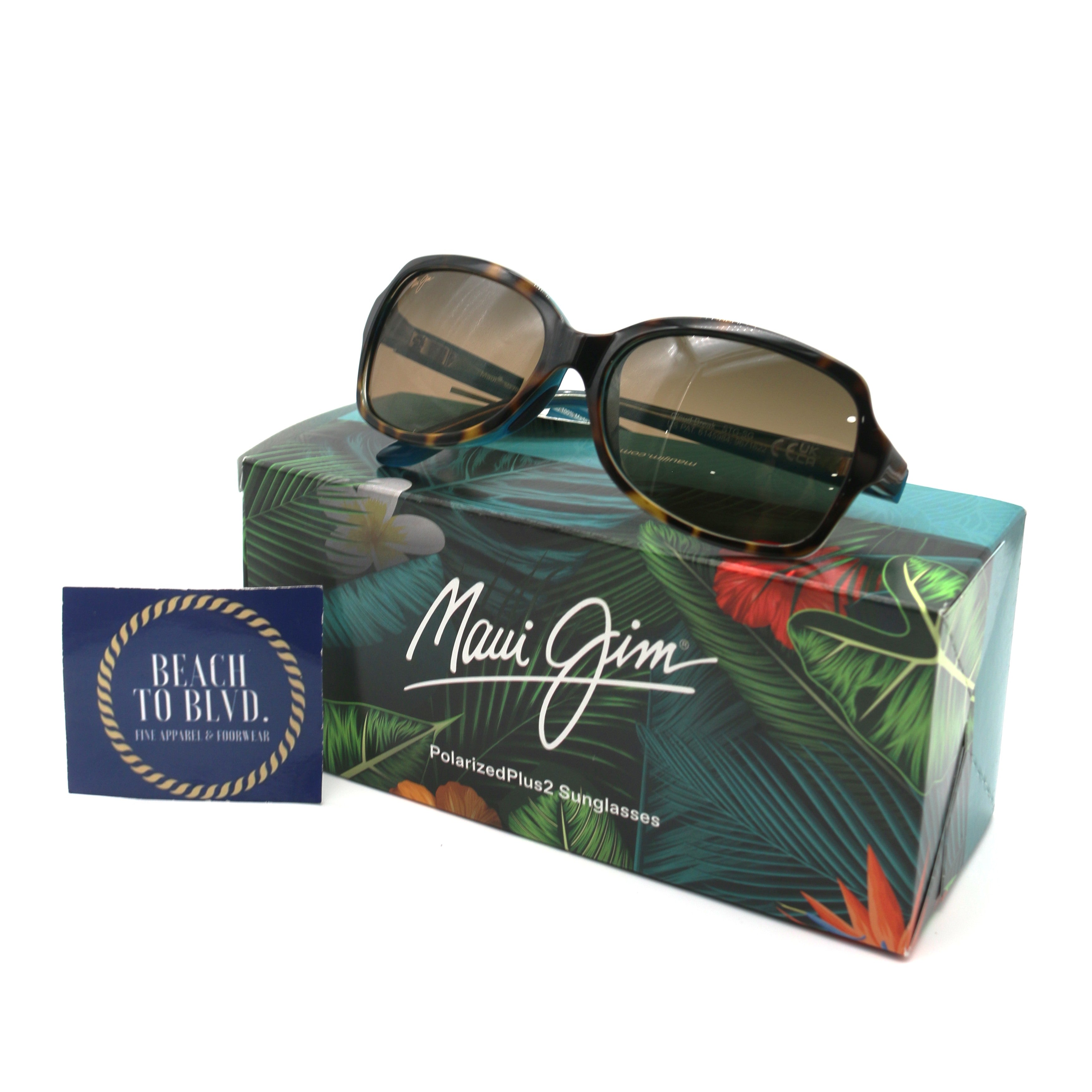 Maui Jim Cloud Break Polarized Sunglasses - TortoiseFrame  with Peacock Blue HCL Lens
