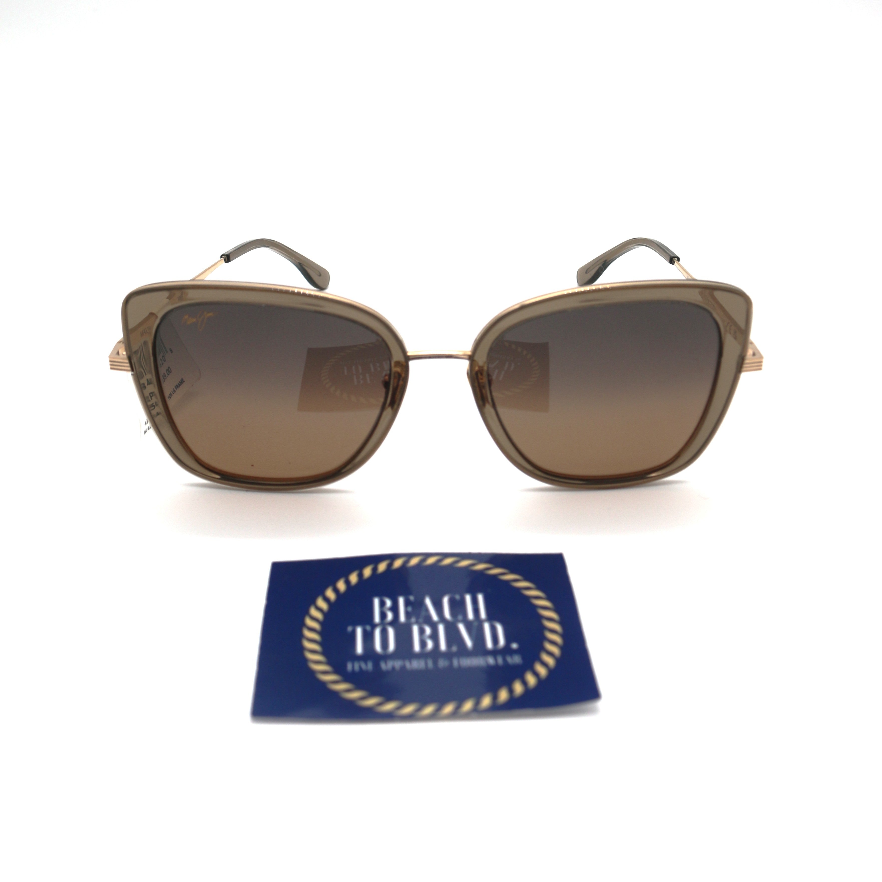 Maui Jim Violet Lake Polarized Sunglasses - Transparent Taupe With Gold / HCL Bronze Lens