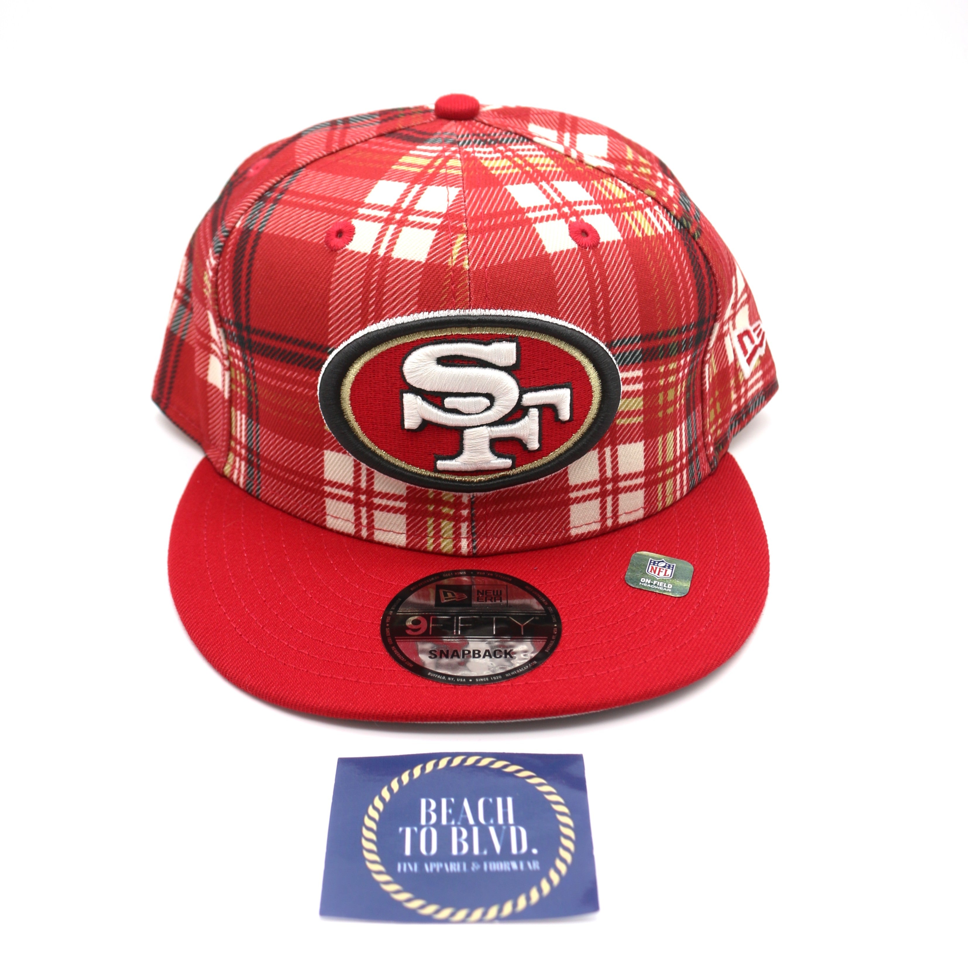 New Era San Francisco 49ers  2024 9FIFTY 950 Sideline Statement Plaid Snapback Hat