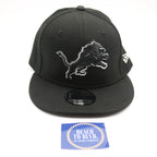 New Era Detroit Lions Black and White 9FIFTY 950 Snapback Hat
