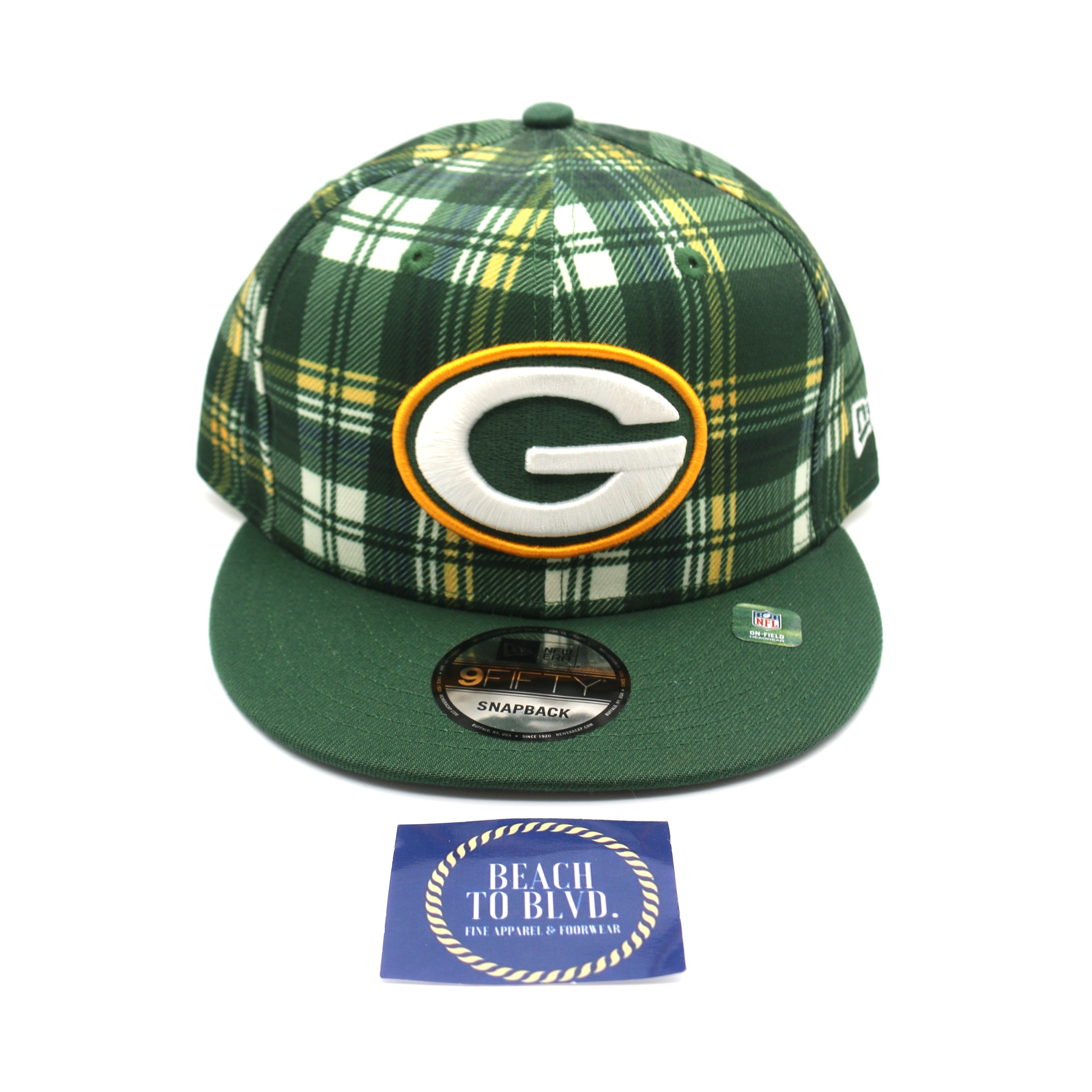 New Era Green Bay Packers 9FIFTY 950  Statement Sideline Plaid Snapback Hat