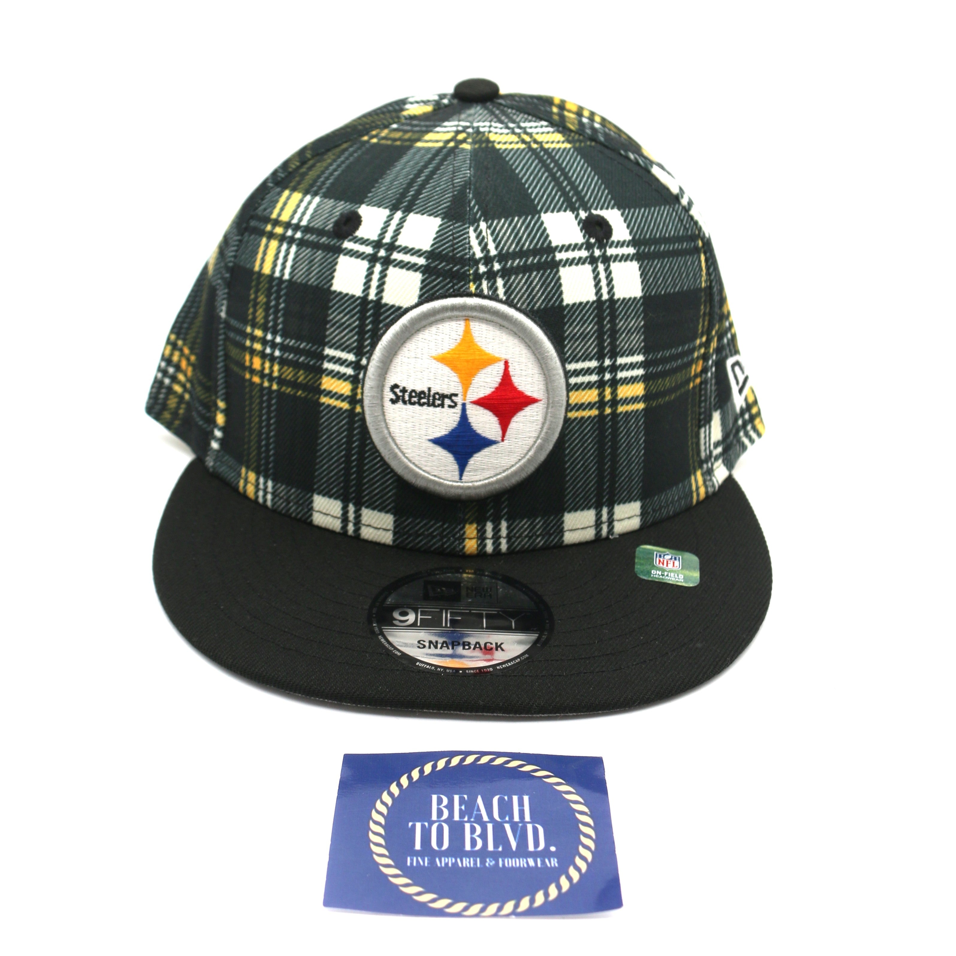 New Era Pittsburgh Steelers 9FIFTY 950 Sideline Statement Plaid Snapback Hat