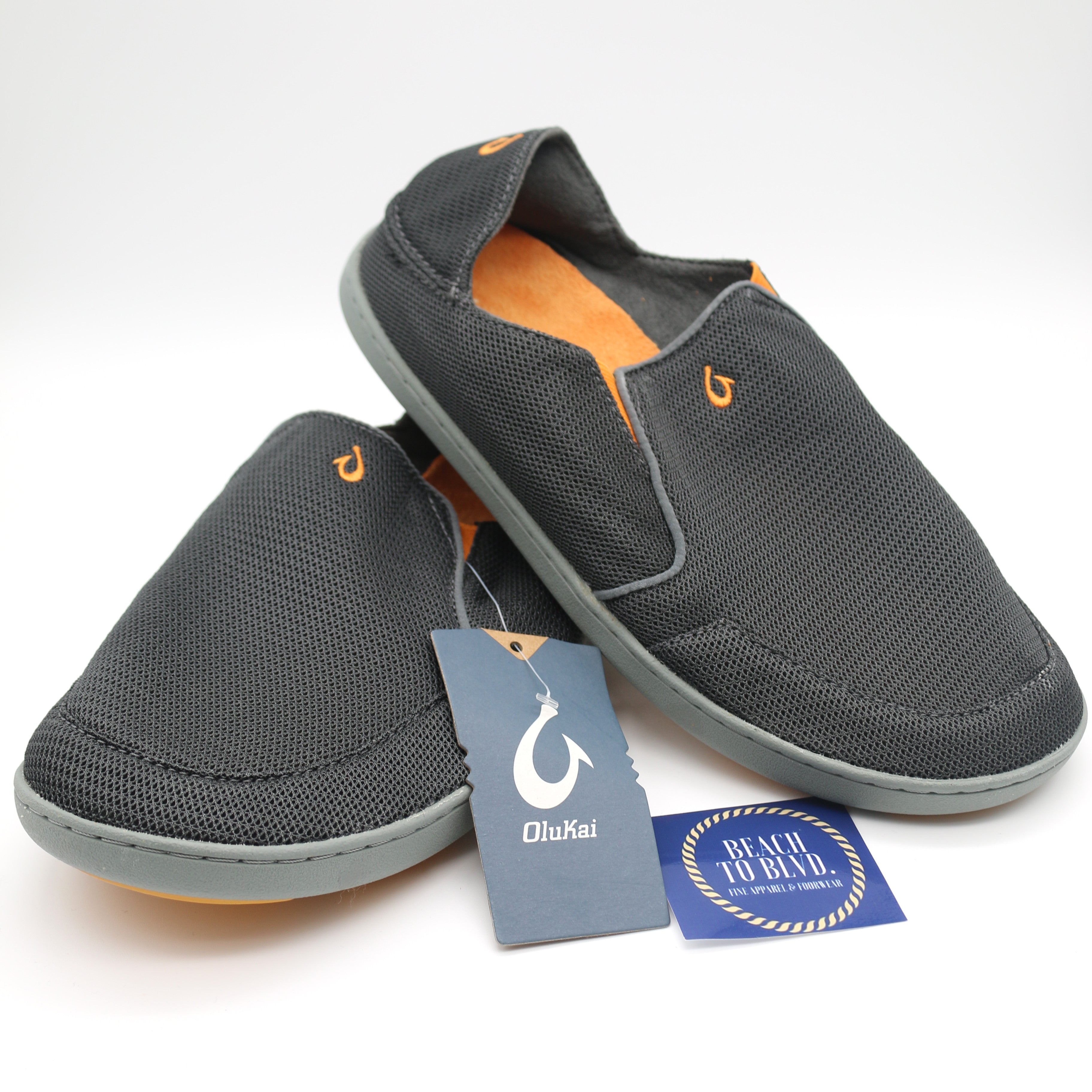 Olukai Nohea Mesh Men's Slip On Sneakers - Dark Shadow - BeachToBlvd