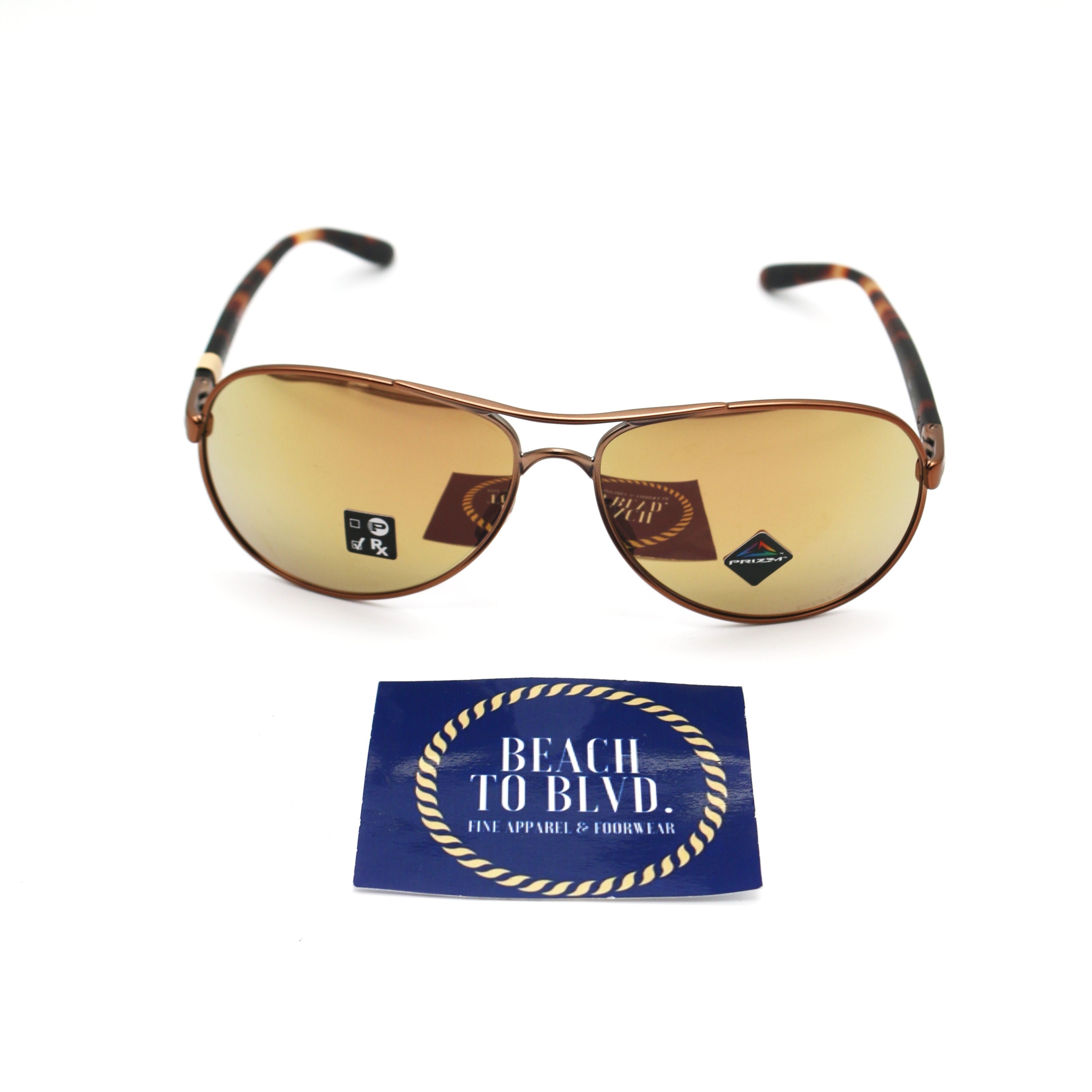 Oakley OO4079 Feedback Sunglasses -Brown gradient polarized Lenses, Rose gold Frame