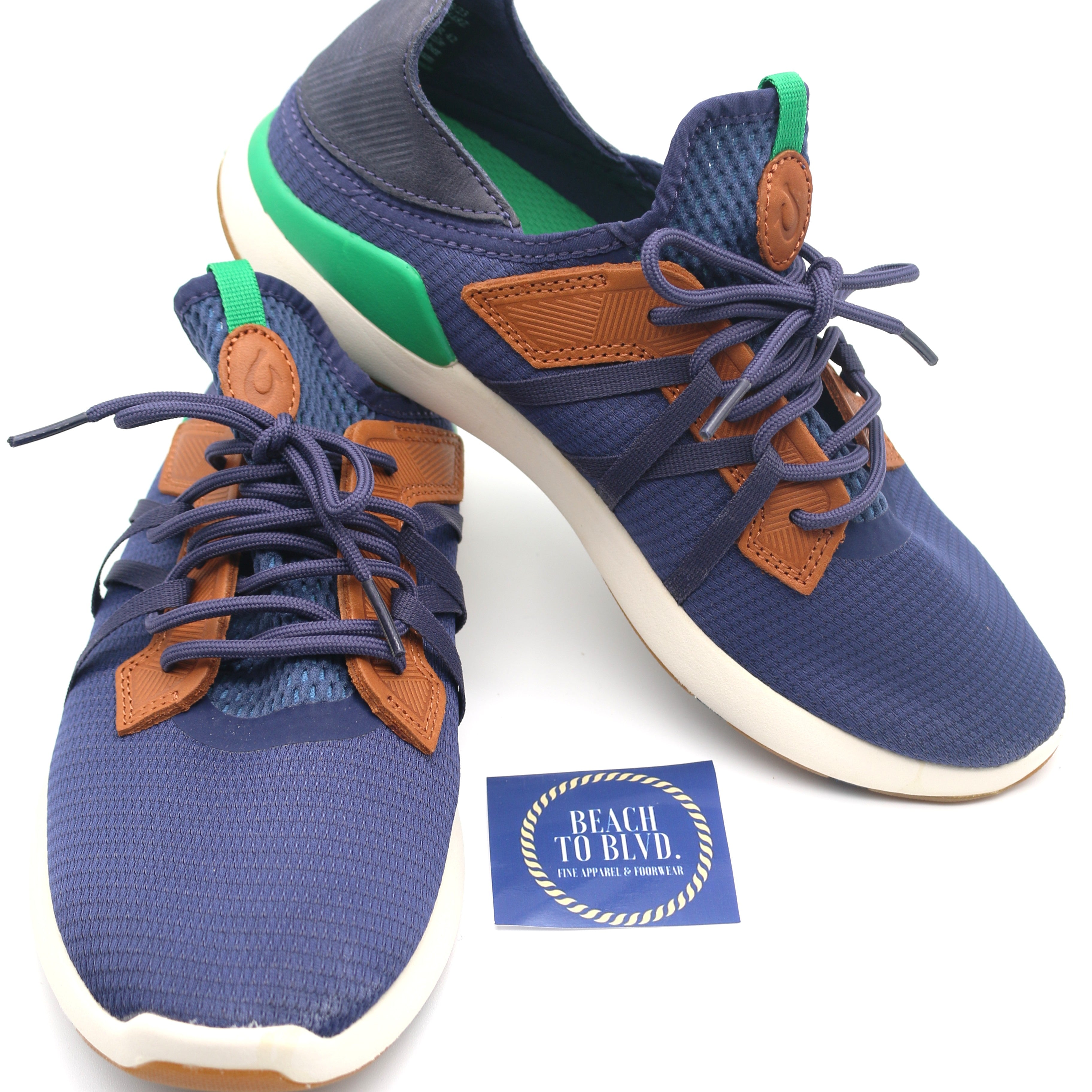 Olukai Mio Li Men's Sneaker Shoes - Navy / Bamboo - BeachToBlvd