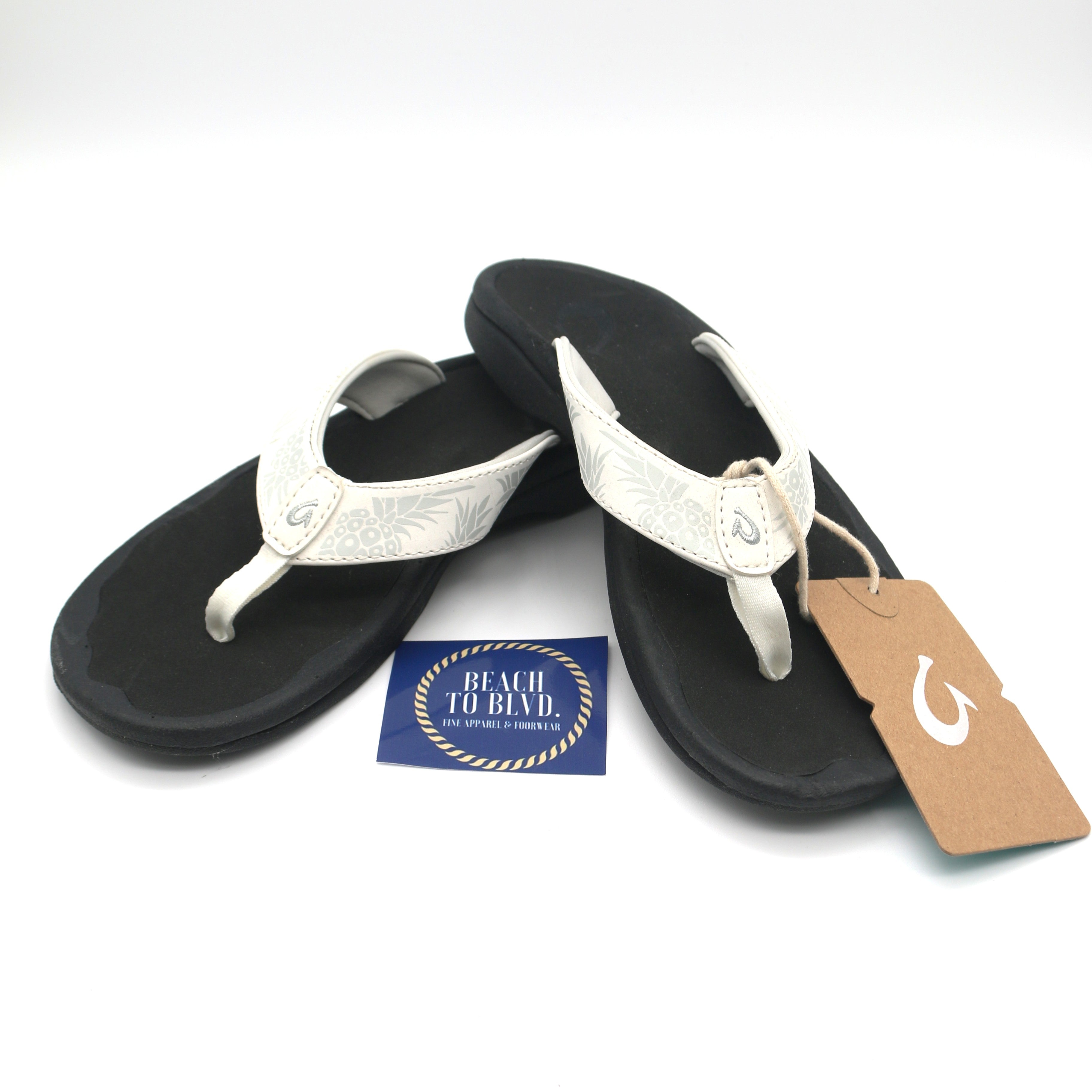 Olukai Ohana Women's Beach Sandals - Bright White / Hua - BeachToBlvd