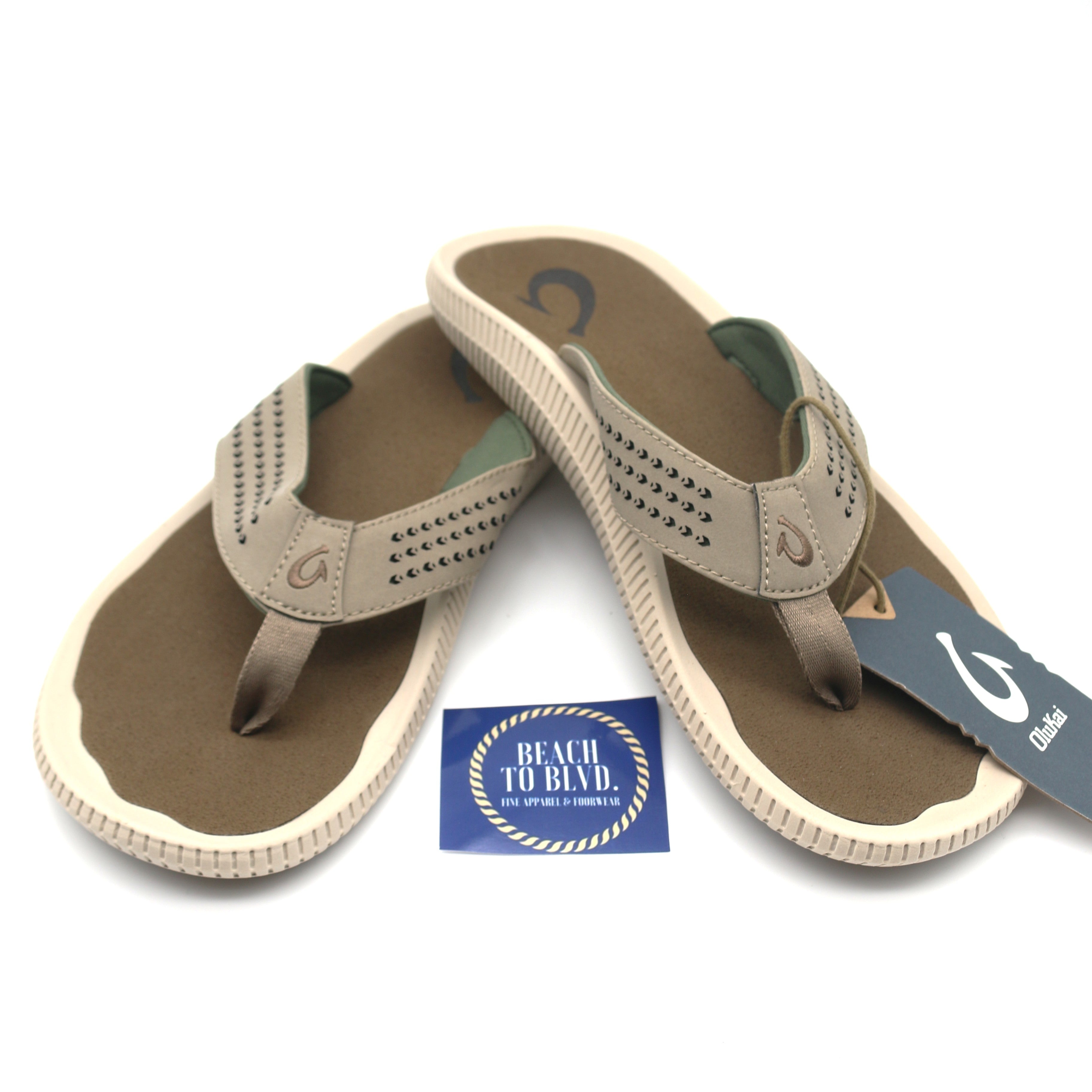 Olukai Ulele Men’s Beach Sandals - Clay / Mustang - BeachToBlvd