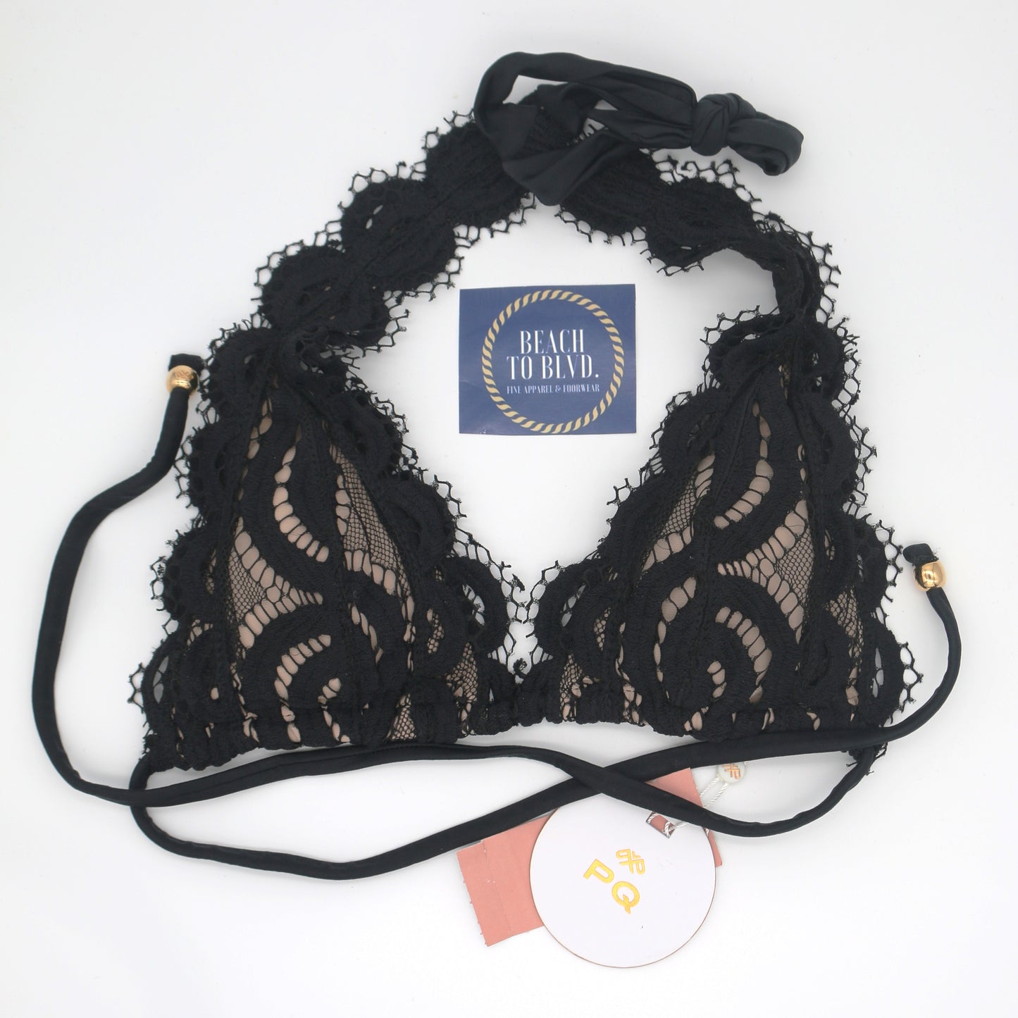 PQ Midnight Lace Halter Bikini Top