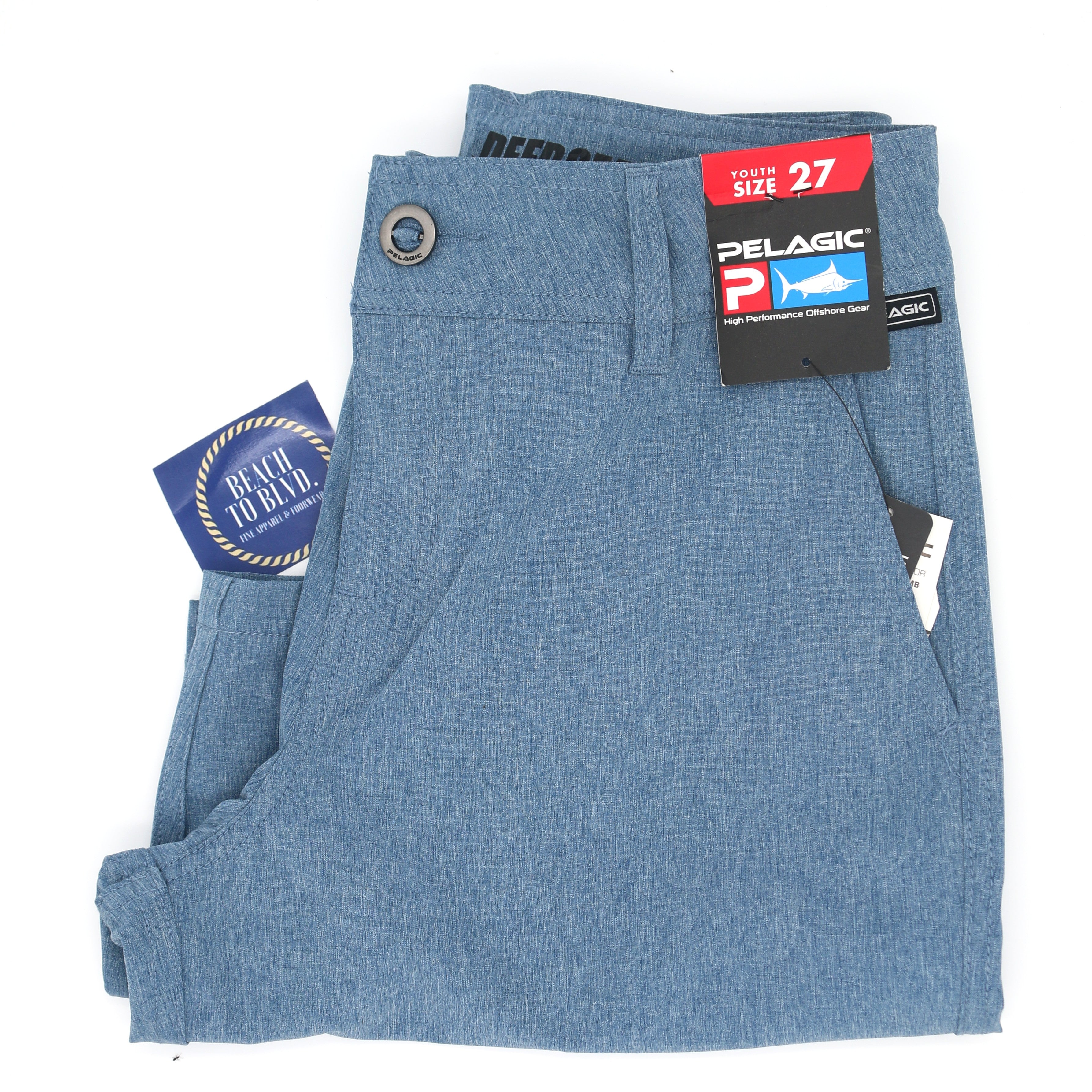 Deep Sea Hybrid Youth Gyotaku Fishing Shorts - BeachToBlvd