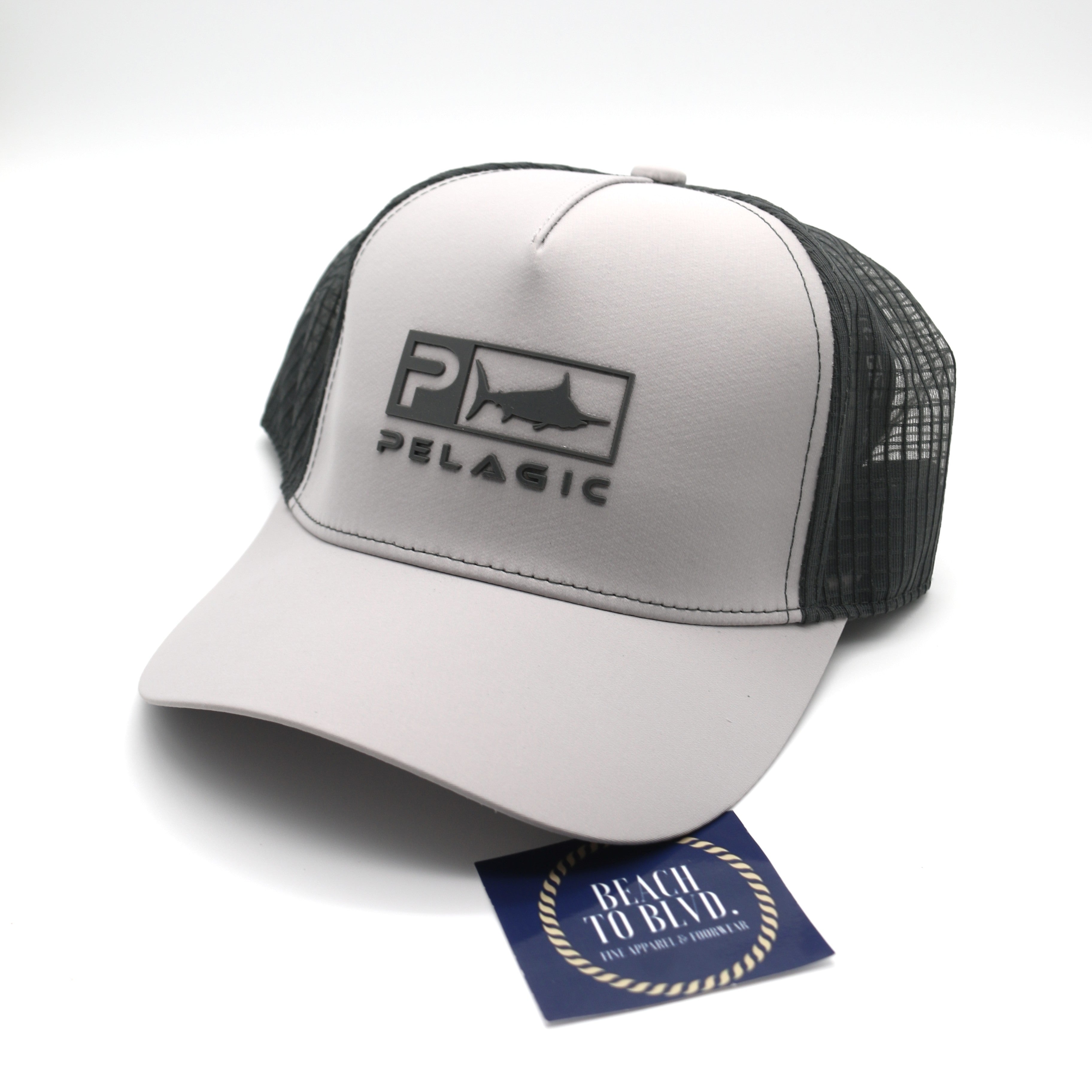 Pelagic Echo Icon Performance Trucker Hat - Grey
