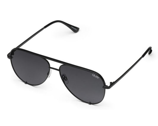 Quay High Key Mini Sunglasses- Black/ Smoke