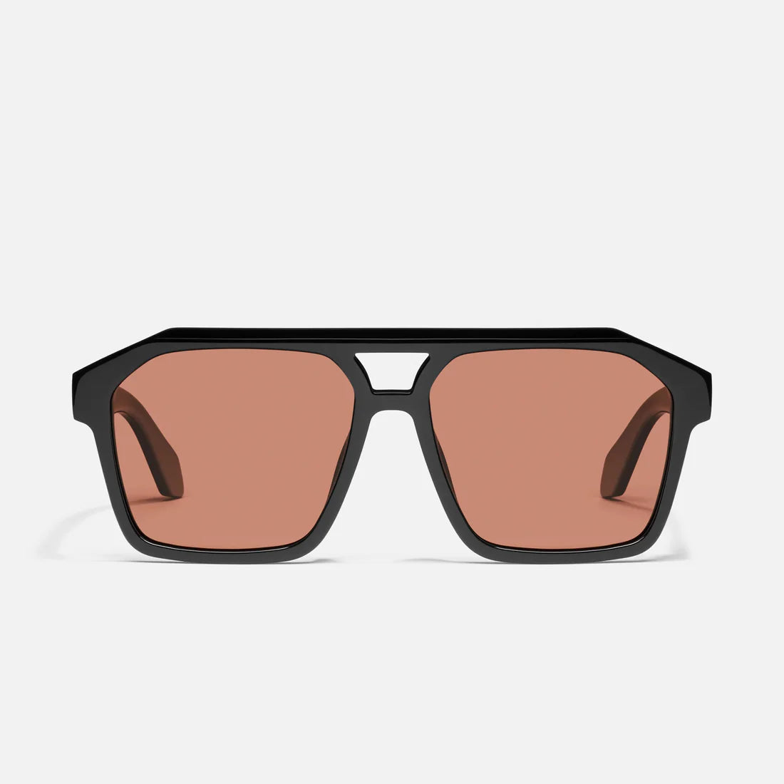 Quay Soundcheck Sunglasses-Black/Apricot Polarized