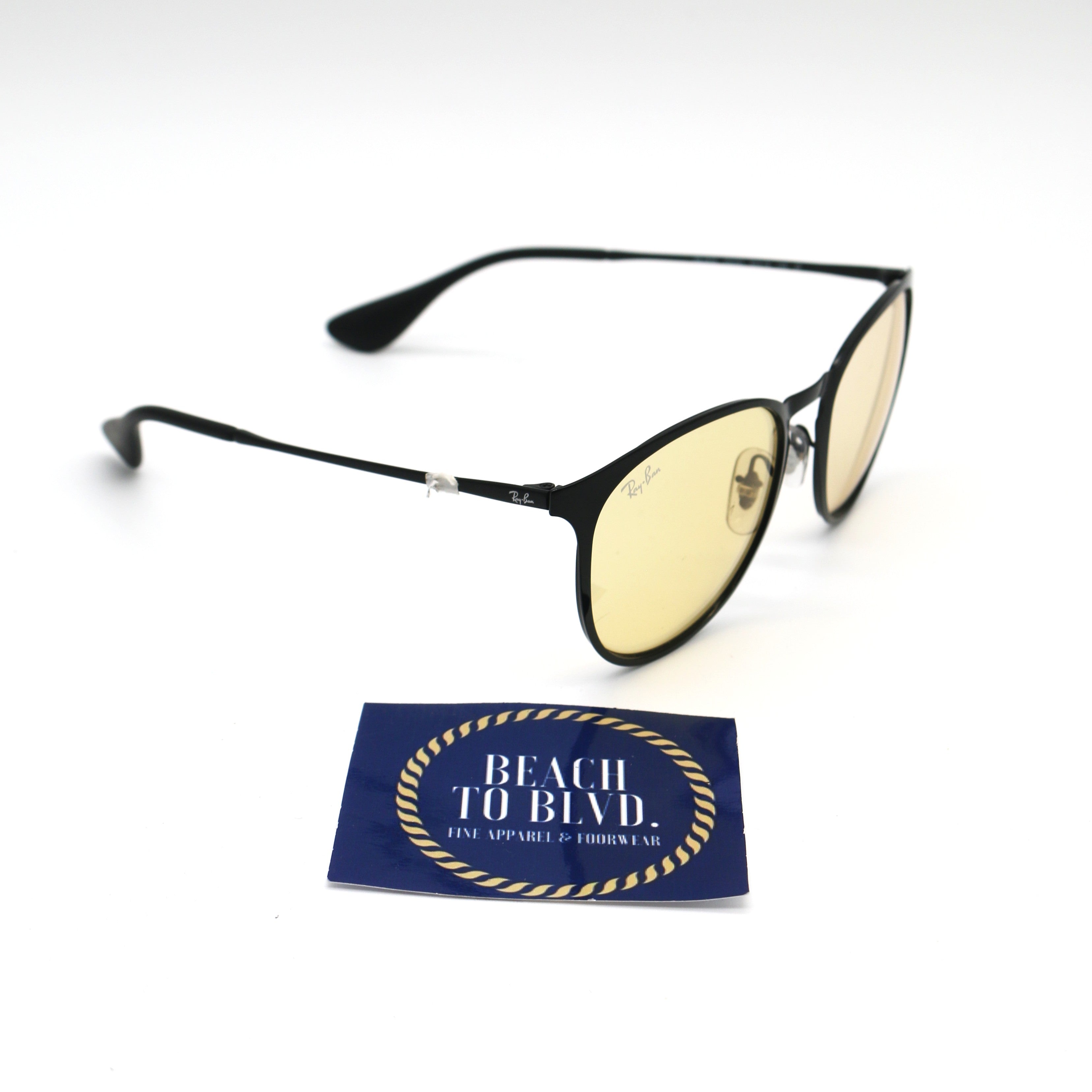 Ray-Ban Adult Erika RB3539 002/Q1 54-19- Polished Black/Gold