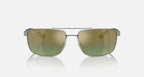 Ray-Ban 0RB3737CH Chromance Sunglasses- Polished Gunmetal / Green Gold Polarized Lens