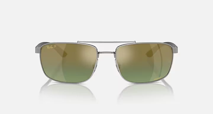 Ray-Ban 0RB3737CH Chromance Sunglasses- Polished Gunmetal / Green Gold Polarized Lens