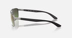 Ray-Ban 0RB3737CH Chromance Sunglasses- Polished Gunmetal / Green Gold Polarized Lens