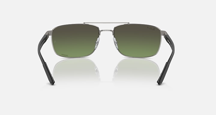 Ray-Ban 0RB3737CH Chromance Sunglasses- Polished Gunmetal / Green Gold Polarized Lens