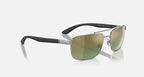 Ray-Ban 0RB3737CH Chromance Sunglasses- Polished Gunmetal / Green Gold Polarized Lens