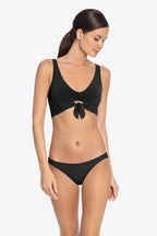 Robin Piccone-Ava Twist Front Bikini Top- Black or Fiery Red