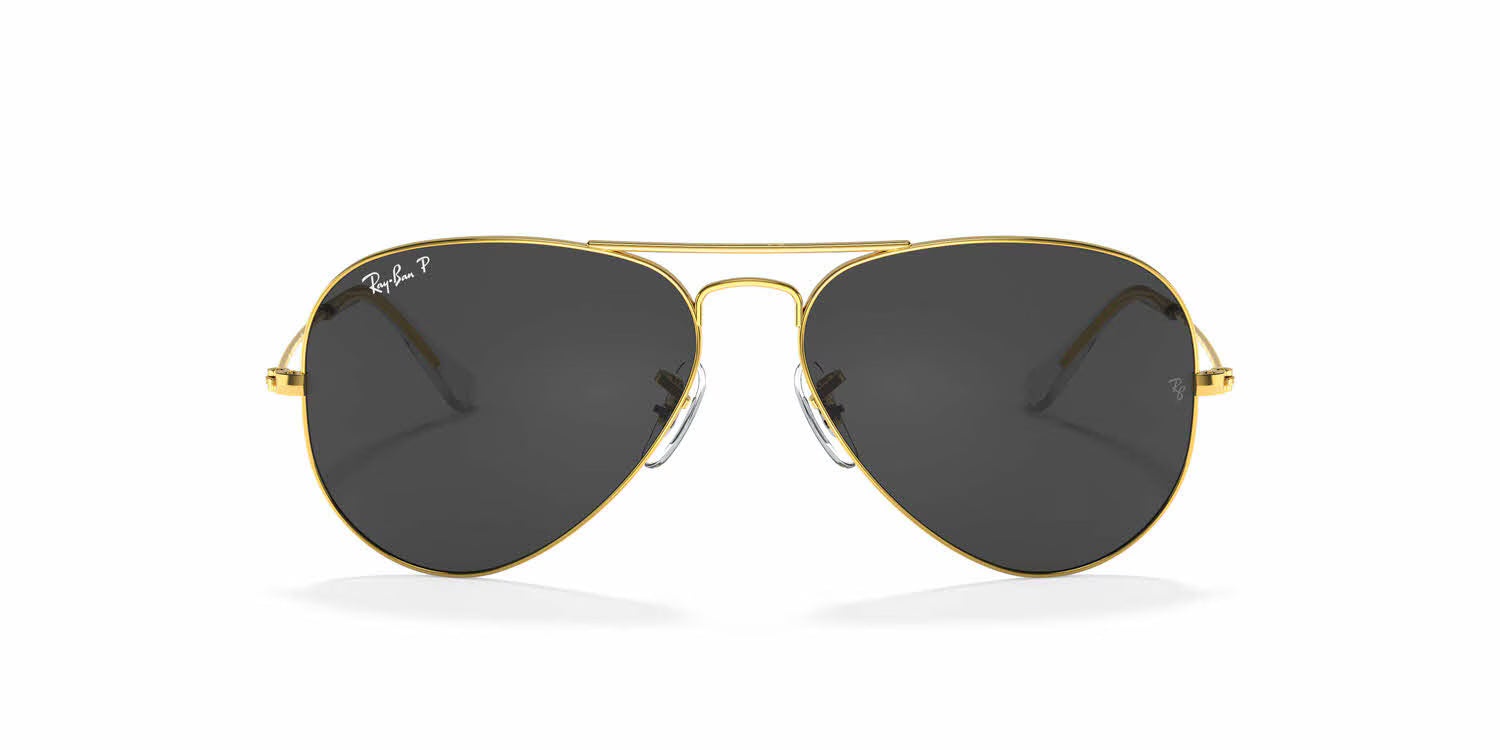 Ray-Ban RB3025 Large Metal Aviator- Legend Gold / Polarized Black Lens (919648)