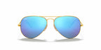 Ray-Ban RB3025 Large Metal Aviator-Matte Gold / Crystal Green Mirror Multi Blue Lens (112/17)