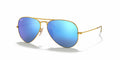 Ray-Ban RB3025 Large Metal Aviator-Matte Gold / Crystal Green Mirror Multi Blue Lens (112/17)