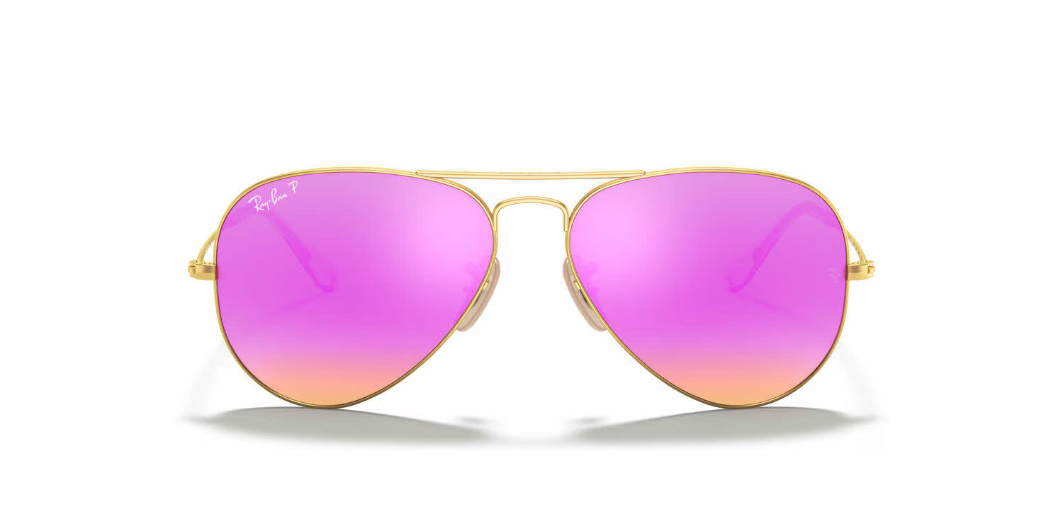 Ray-Ban RB3025 Metal Aviator- Matte Gold / Brown Mirror Fucsia Polarized Lens (112/1Q)