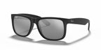 Ray-Ban RB4165 Justin-Rubber Black / Grey Mirror Silver Lens (622/6G)