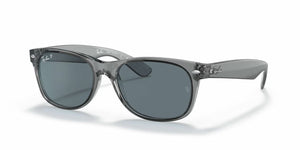 Ray-Ban RB2132 New Wayfarer- Transparent Grey / Dark Blue Polarized Lens (64503R)