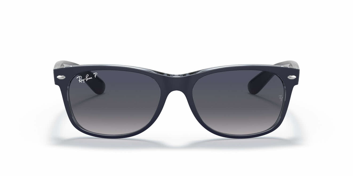Ray-Ban RB2132 New Wayfarer- Matte Blue On Transparent Blue / Blue Gradient Polarized Lens (660778)